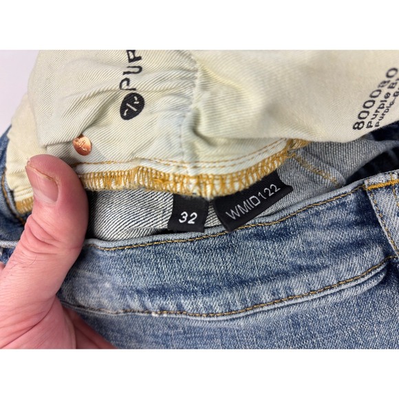 Purple Brand P002 - Worn Mid Indigo Destroy size 32
